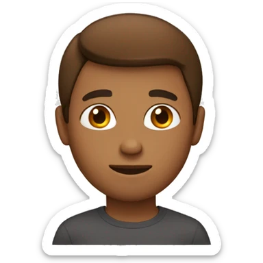 Skinny guy with straight hair.Brown skin tone sticker