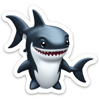 Jeff the land shark with orca pajamas sticker