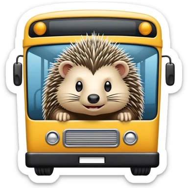 porcupine driving a bus sticker