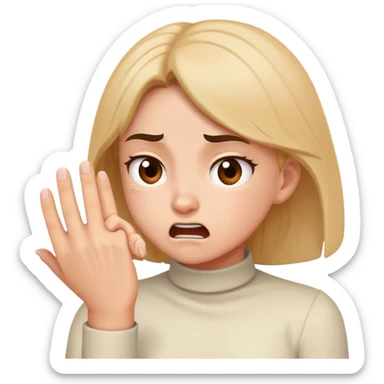 Girl Doing hand choking motion of anger  sticker