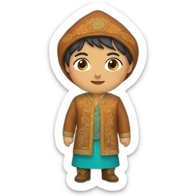 Kazakh with Kazakh clothes sticker