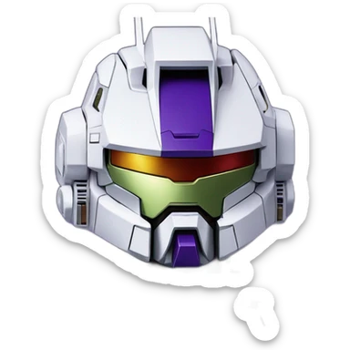 purple and green gundam rx-78-2 face Vs fox and white bear sticker