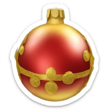 red and gold ornaments on christmas tree sticker