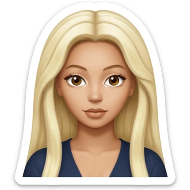 Beyonce from Destiny's Child with long platinum blonde hair sticker