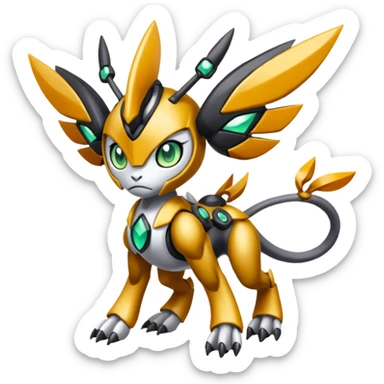 Meloetta-Wargreymon-Pokémon-Digimon-Fakémon-fusion-hybrid-creature sticker