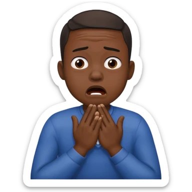 make a photo of a black man who is choking himself with his hangs sticker