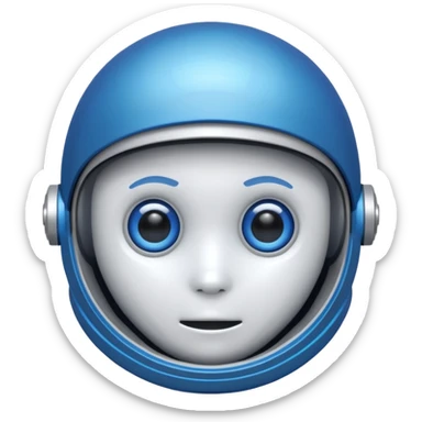 tête de robot cosmonaute bleu et blanc avec des yeux arondis bleu sticker