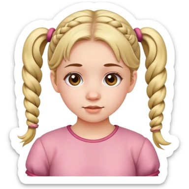 cute young girl with pigtails sticker