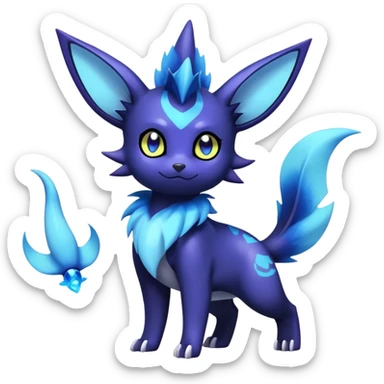 Noibat-Vaporeon-Meowstic-Umbreon-Fakémon-hybrid-creature (full body)  sticker