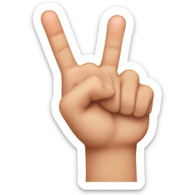 thumb crossing over middle finger to form finger heart sticker