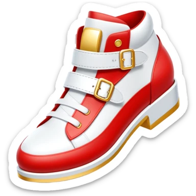 Sonic the Hedgehog's red shoes with white strap and gold buckle sticker