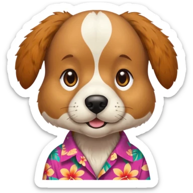 Dog – wearing colorful aloha shirt sticker