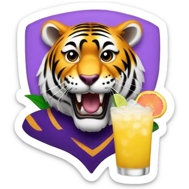 LSU Mike the Tiger with margarita  sticker