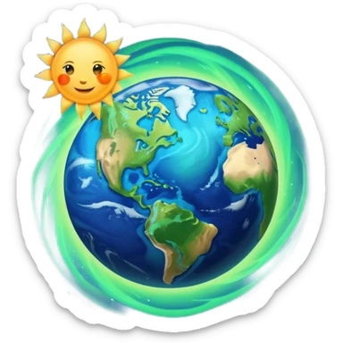 Earth Orbiting the Sun sticker