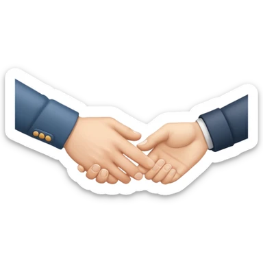 Apretón de manos emoji, solo manos, cinco dedos, sin brazos sticker