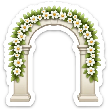 white flower arch sticker