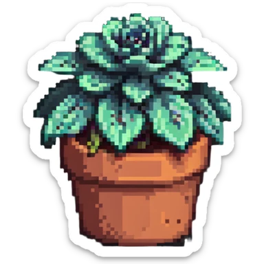 potted succulent sticker