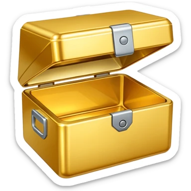 open Gold box direct frontal view sticker