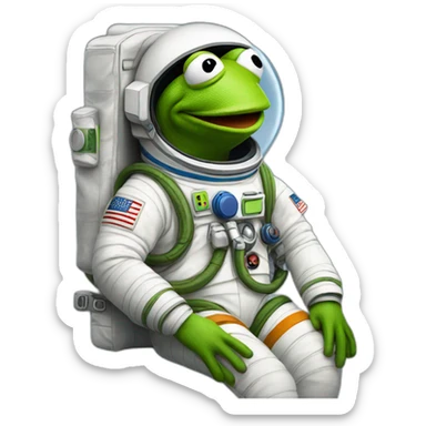 kermit the frog in an astronaut suit sticker
