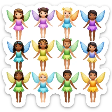 Fairies of all races sticker