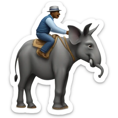 Voter getting off of mule then Voting for elephant  sticker