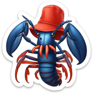A lobster wearing a lobster hat sticker