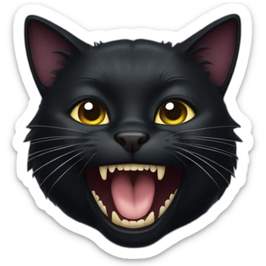 Black cat woth fangs sticker