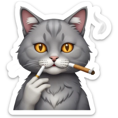 Cat smoking a joint sticker