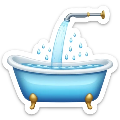Bathtub full of water sticker
