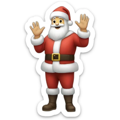 Full height Actively gesturing with hands pale skin Santa Claus sticker