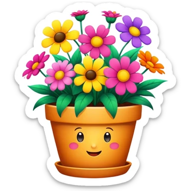 flowers in a flowerpot sticker
