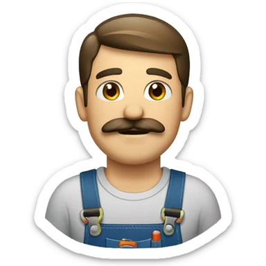 repairman with mustache sticker
