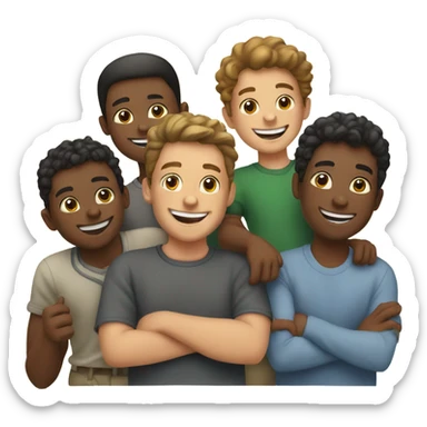 happy boys indoors together sticker