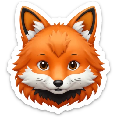 une tête de renard trop kawaii avec des poils noirs à la place des poils blancs sticker