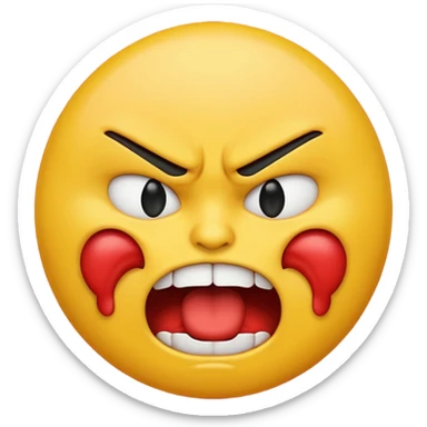 yellow emoji choking himself out in anger sticker