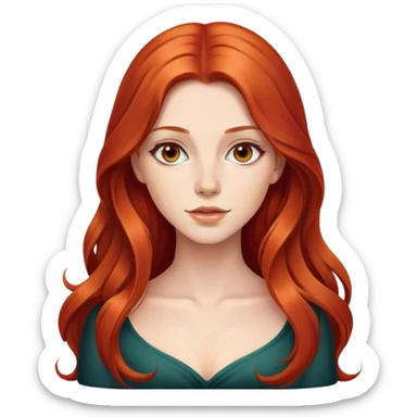 beautiful young woman with long red hair, elegant appearance sticker