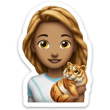Girl with Cinnabon and tiger sticker