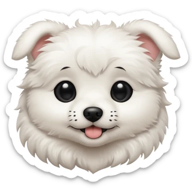 white puppy with a black dot in the eye sticker