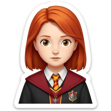 Ginny Weasley in harry potter, wear hogwarts gryfindor uniform sticker