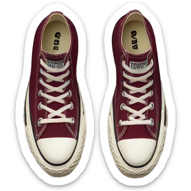 Burgundy converse platform run star hike  sticker