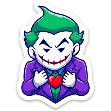 Joker breaking a heart sticker