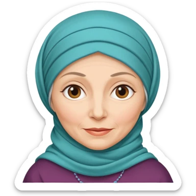 55 yaş başı kapalı teyze sticker