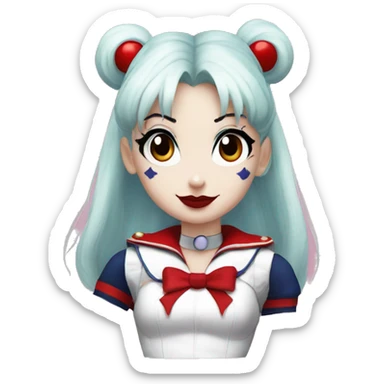 Sailor moon harley quinn  sticker