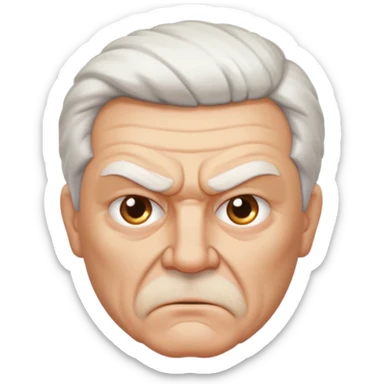Angry older white male Italian angel emoji face sticker