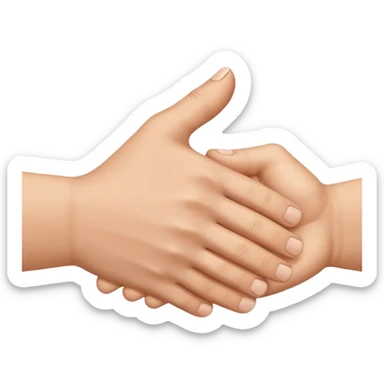 Apretón de manos emoji, solo manos, cinco dedos, sin brazos sticker