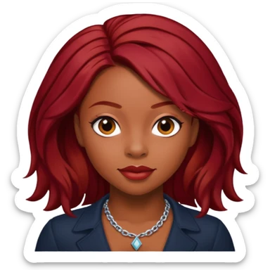 LaTavia Robeson with dark red hair sticker