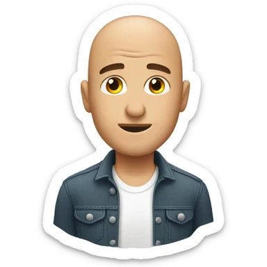 a man shaving his head sticker