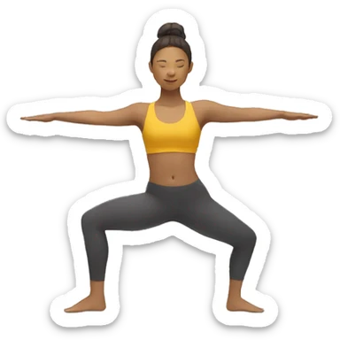 person with yellow skin tone doing yoga sticker