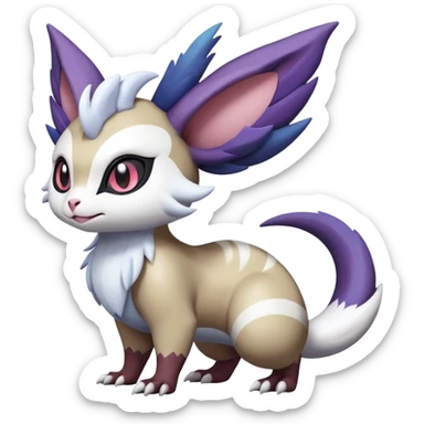 Shiny Furret-Absol-Noibat-Noivern-Hybrid (Full body) sticker
