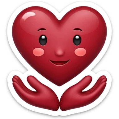 Maroon colour love emoji sticker